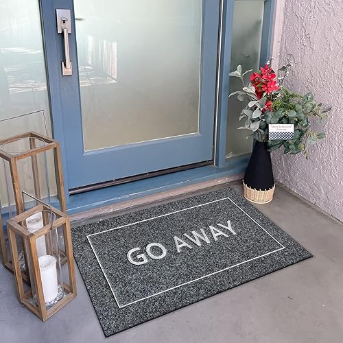 Miniatura 7 de JJUUYOU Tapete grande para puerta delantera, duradero, antideslizante, tapete de bienvenida para interiores y exteriores, divertido tapete de goma