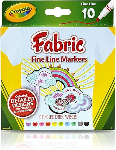 Marcadores de trazo fino para tela, 10unidades, de Crayola