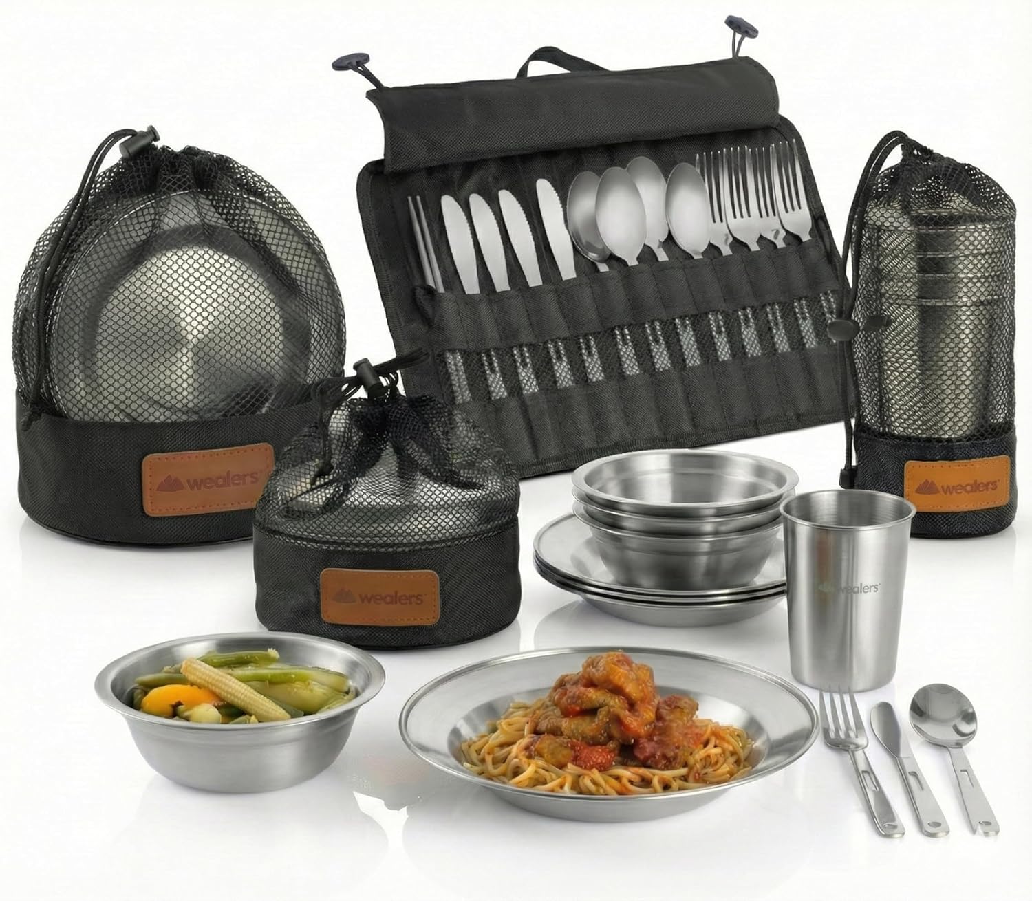 Complete Polished Stainless Steel Tableware Set for 4 | Messware Kit