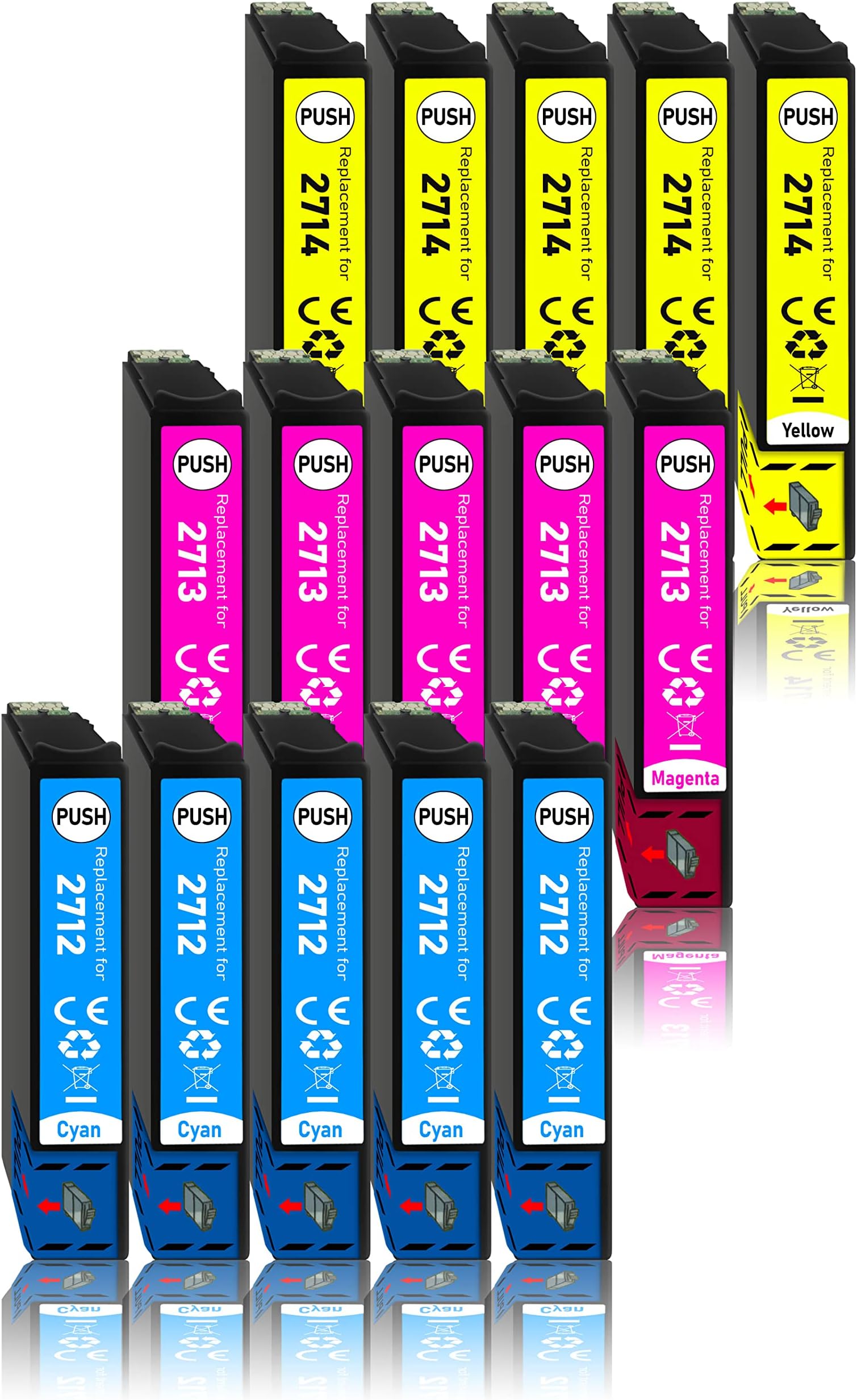 Set of 15 Only Colour Compatible with Epson 27 XL Printer Cartridges for Epson Workforce WF-3620 WF-3640 WF-7110 WF-7210 WF-7610 WF-7620 WF-7710 WF-7720