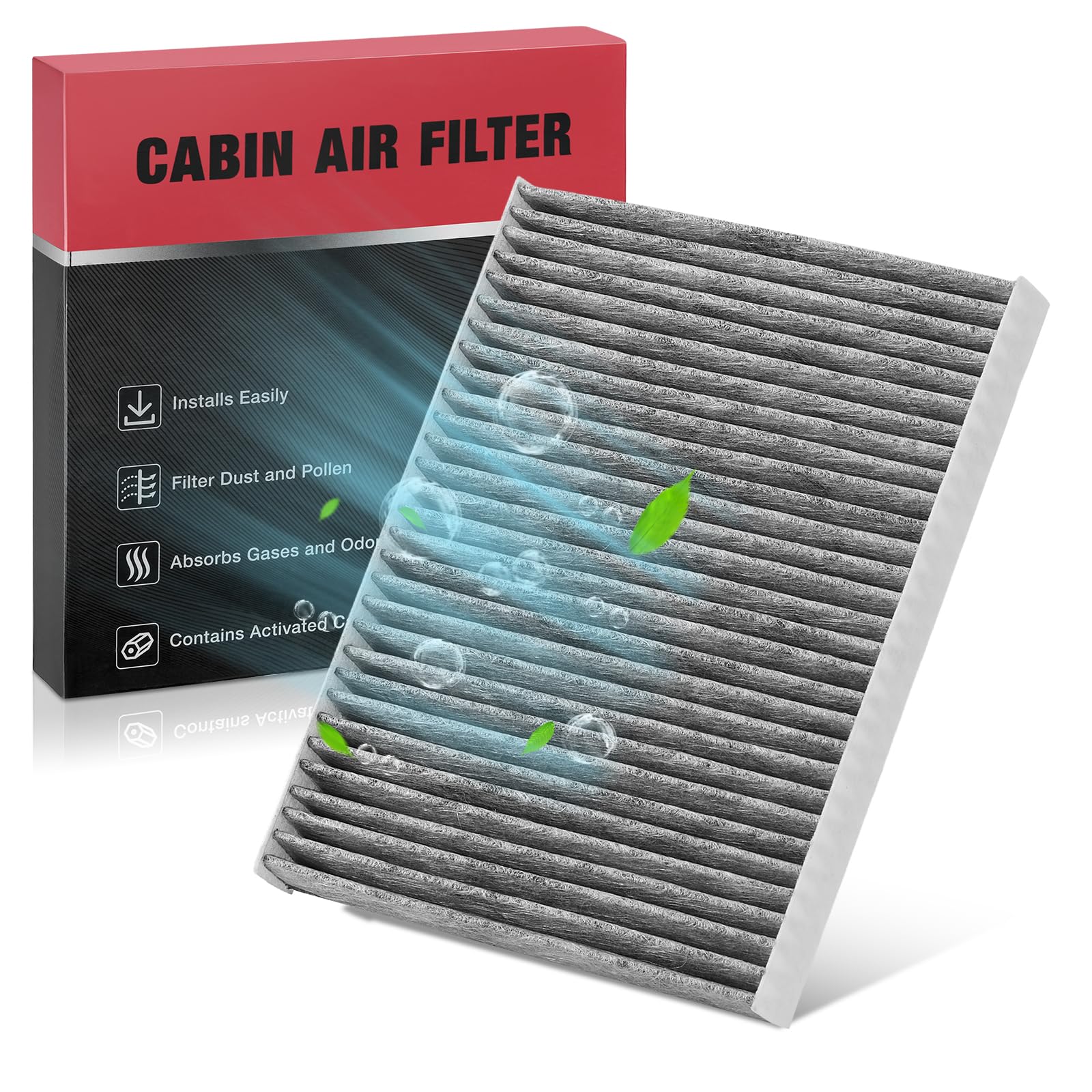 BDFHYKCF11670 Cabin Air Filter with Activated Carbon Compatible with Ford 2018-2022 EcoSport, 2011-2019 Fiesta, 1.0L l3, 1.6L l4, Replace# CF2293, CAF1899P, CAF2128, PC6175, C26175Global Recycled StandardGlobal Recycled StandardGlobal Recycled Standard