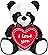 BRUBAKER Panda Plüschbär mit Herz Rot - I Love You - 25 cm - Pandabär Kuscheltier - Teddybär Plüschteddy Schmusetier -...