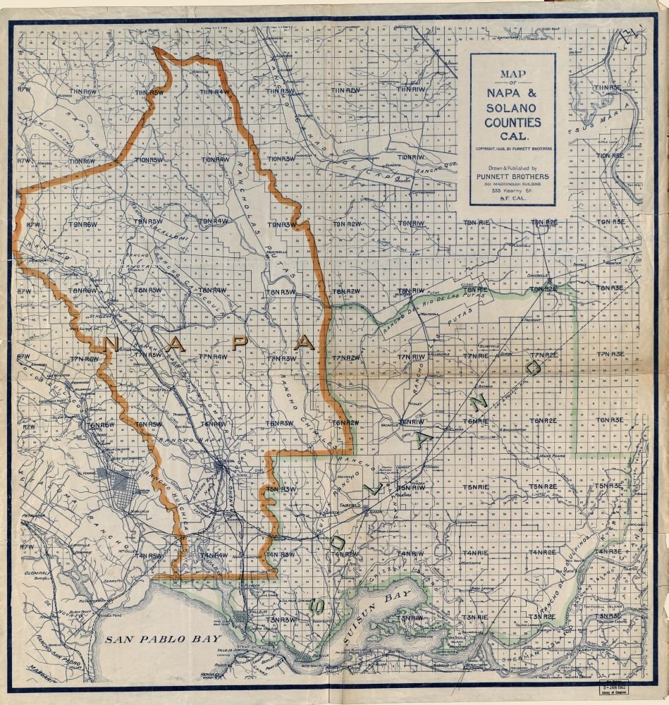 Amazon.com: clásico 1908 Mapa de napa & Solano Condados Cal. California,  County de napa, Solano County, Estados Unidos : Hogar y Cocina