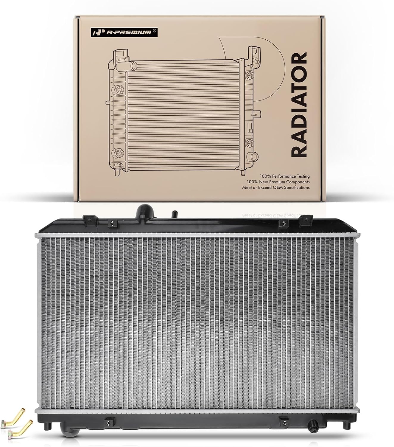 A-Premium Engine Coolant Radiator with Transmission Oil Cooler Compatible with Mazda RX-8 2004-2008 R2 1.3L, Automatic Transmission, Replace# N3H415200B, N3H415200C