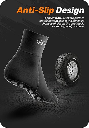 Miniatura 6 de CAPAS Calcetines de neopreno de 2 mm para arena, calcetines de voleibol de playa a prueba de arena, calcetines de neopreno para traje de neopreno