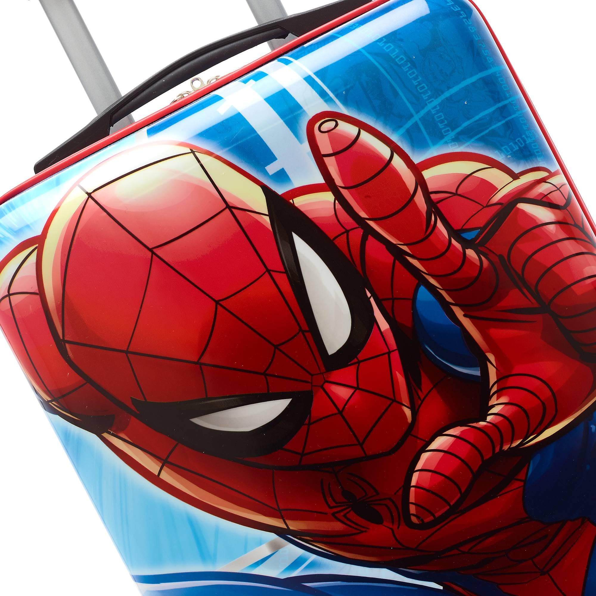 Disney Store Official Valise Spider-Man, 31 x 21 x 53 cm, Valise Bleu et Rouge pour Enfants, avec poignée télescopique, Roues multidirectionnelles et Poche intérieure