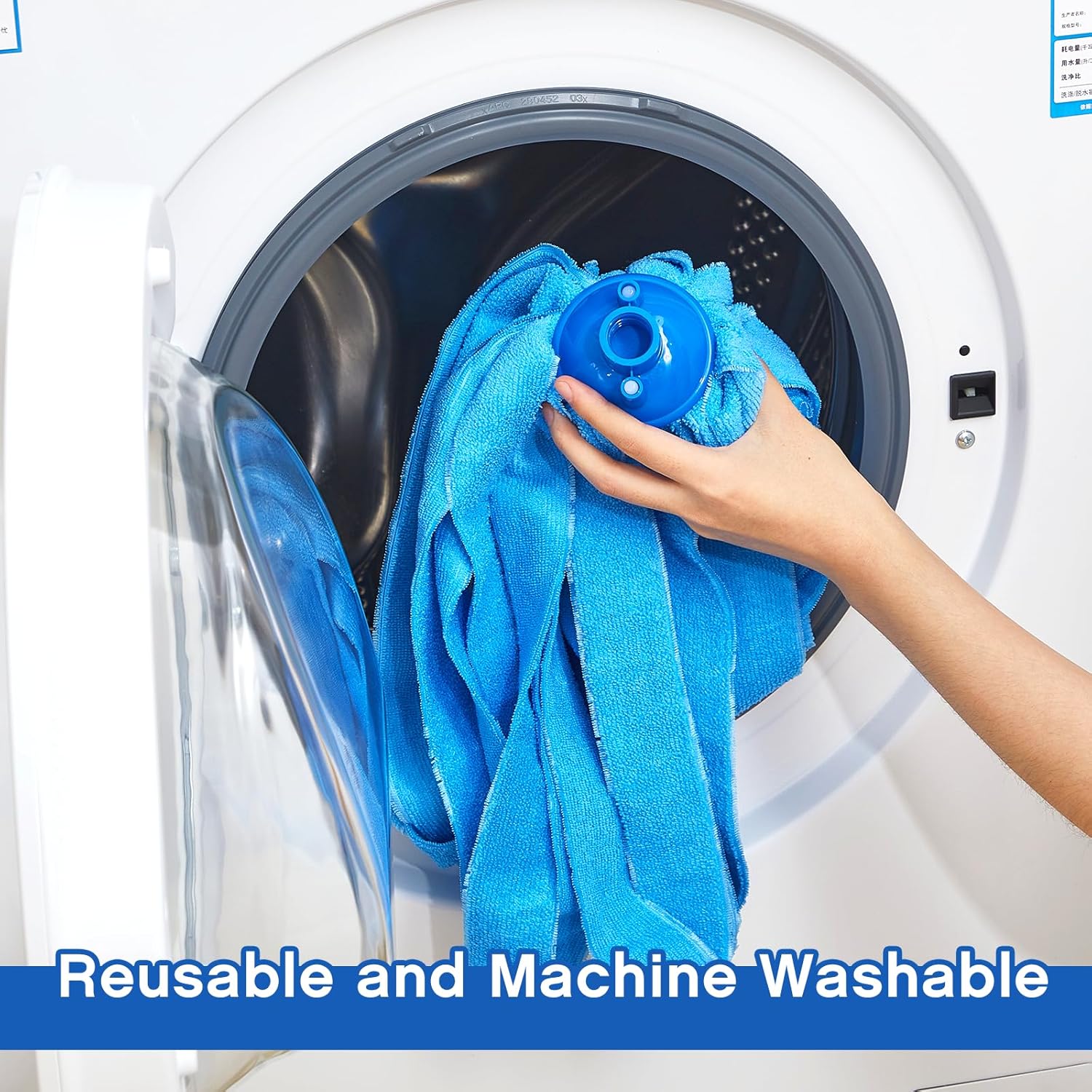 Tanlade 6 Pcs Mop Head Replacement for 0.8 Inch Diameter Mop Handle Blue Microfiber Cloth Refill Washable Refill Reusable Floor Cleaning Compatible with 0.8 Inches Diameter Stick