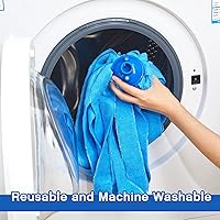 Vista 6 de Tanlade 6 piezas de repuesto de cabezal de fregona para mango de trapeador de 0.8 pulgadas de diámetro, repuesto de paño de microfibra azul