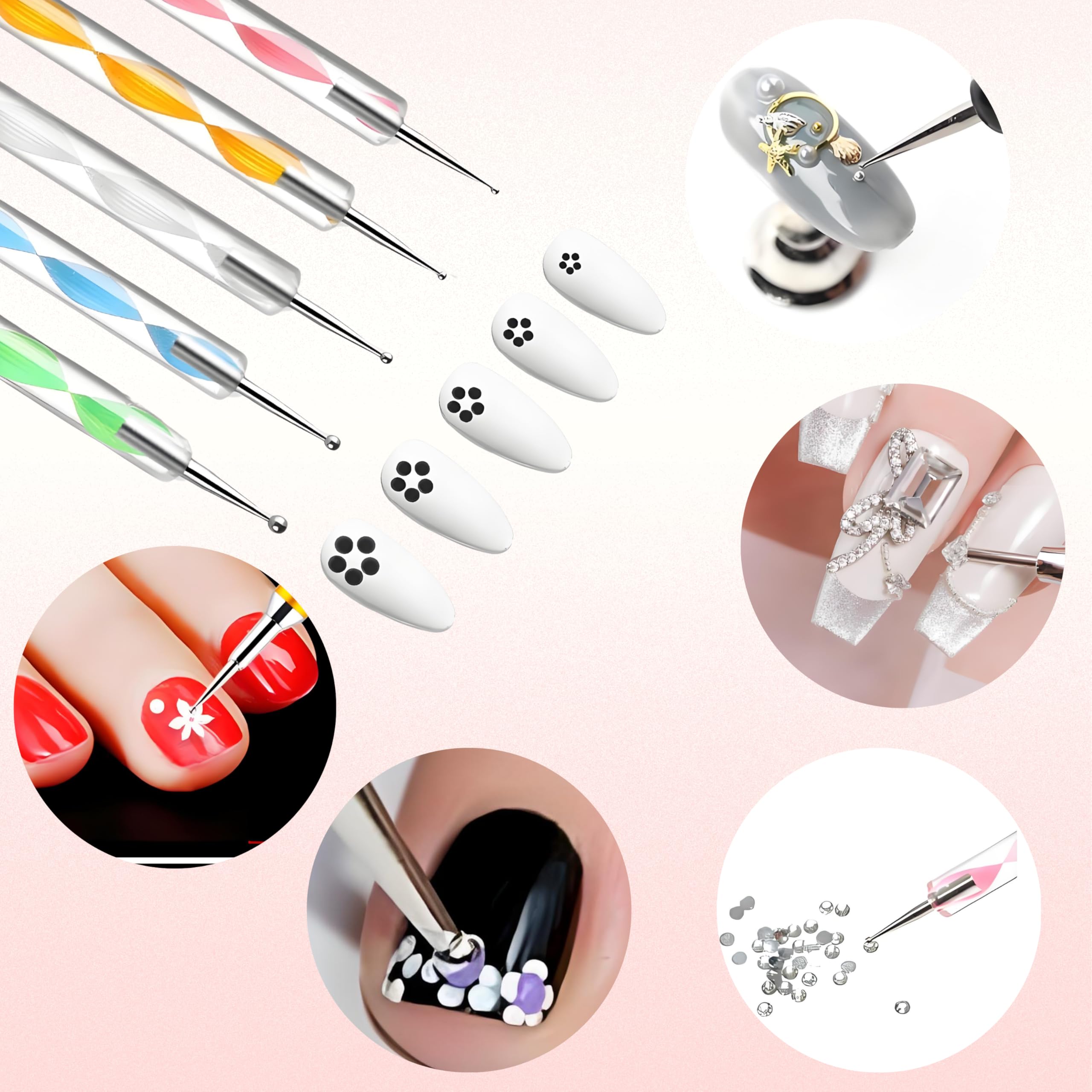 22pcs Nail Brushes Set for Nail Art, Professional Nail Art Brushes and Tools Kit, Compatible with Gel Nail Kit - Image 4