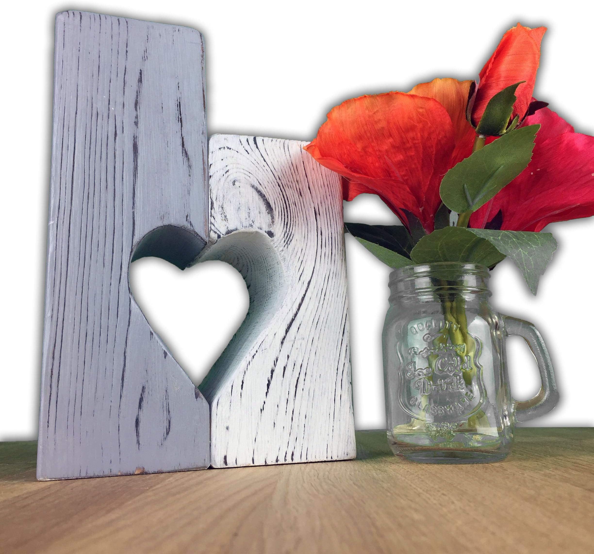 NEW Shou Sugi Ban (burnt wood effect) Love Heart Candle Holder - perfect gift ideas