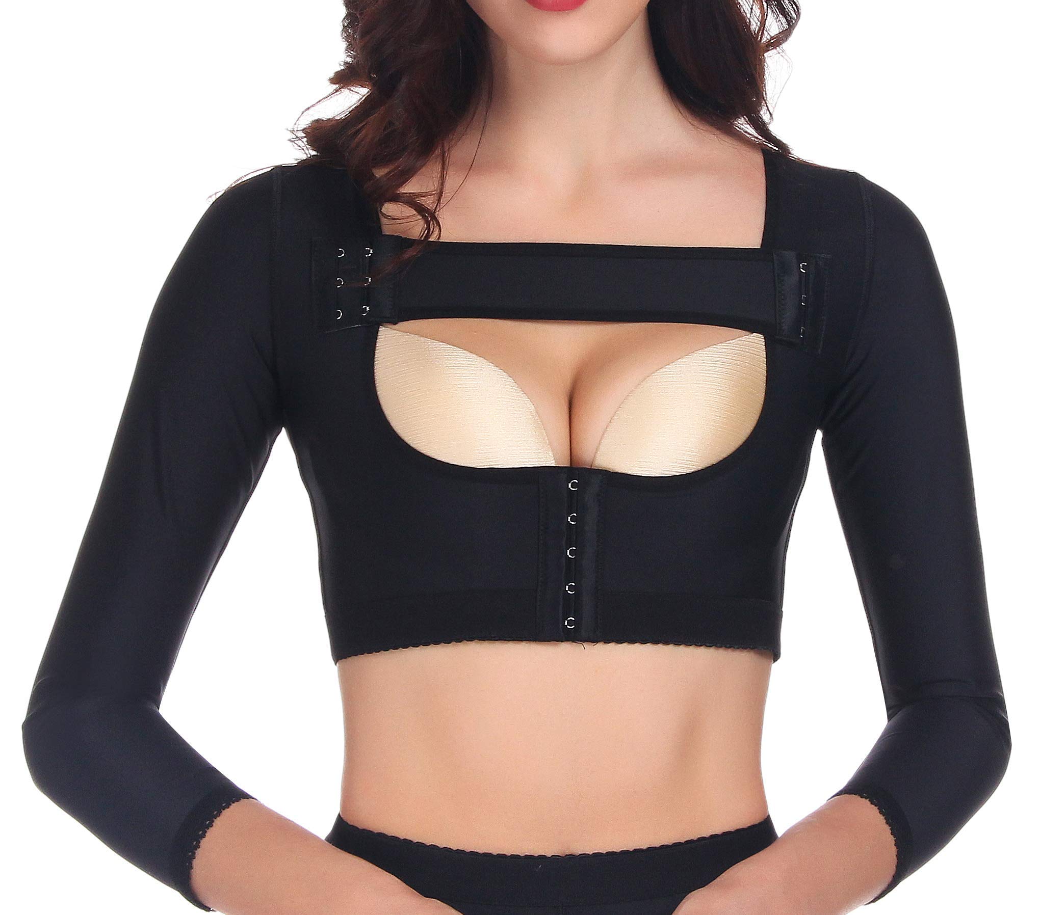 MAKINGTECArm Shaper for Women, Arm Compression Sleeves for Women, Post Surgery Humpback Posture Corrector, Shapewear Tops, Women Support Chest Brace Up Upper Arm Shaper Slimmer, Posture Corrector Tops (M)