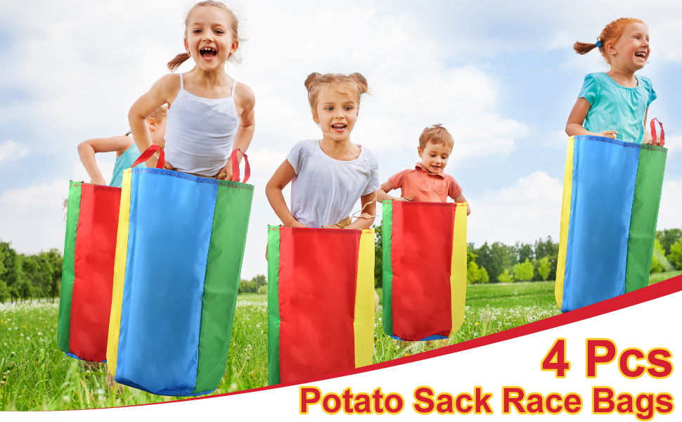 Lot De 4 Sacs à Pommes De Terre Course De Sacs - Jeux Anniversaire Enfants Adultes