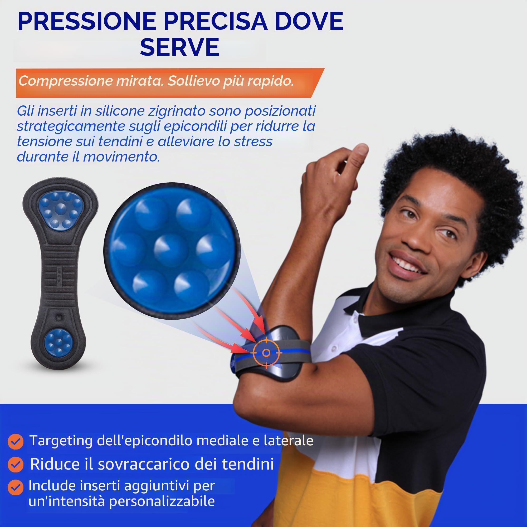 Epi-Med Pro Master - Tutore anti-epicondilite, disponibile in 5 misure., Grey