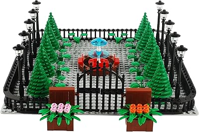 BAENRCY Park Building Blocks Fountain Sencery Accessories Street Set Building Bricks Kit DIY Building Set Compatible All Major Brands (No Baseplate)
