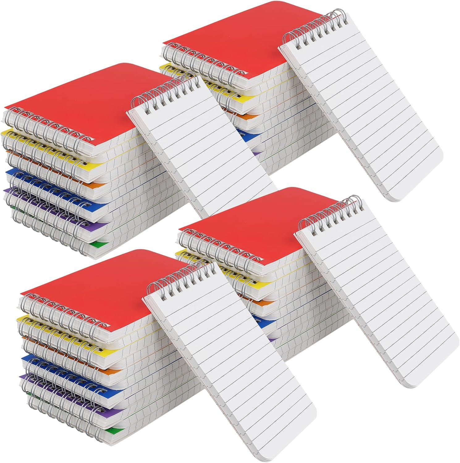 48 Pack Mini Spiral Notebooks, 3x5 Inches Pocket Notepad, 75Sheets/150Pages Memo Notepads for Home, Office, Travel, 6 Colors