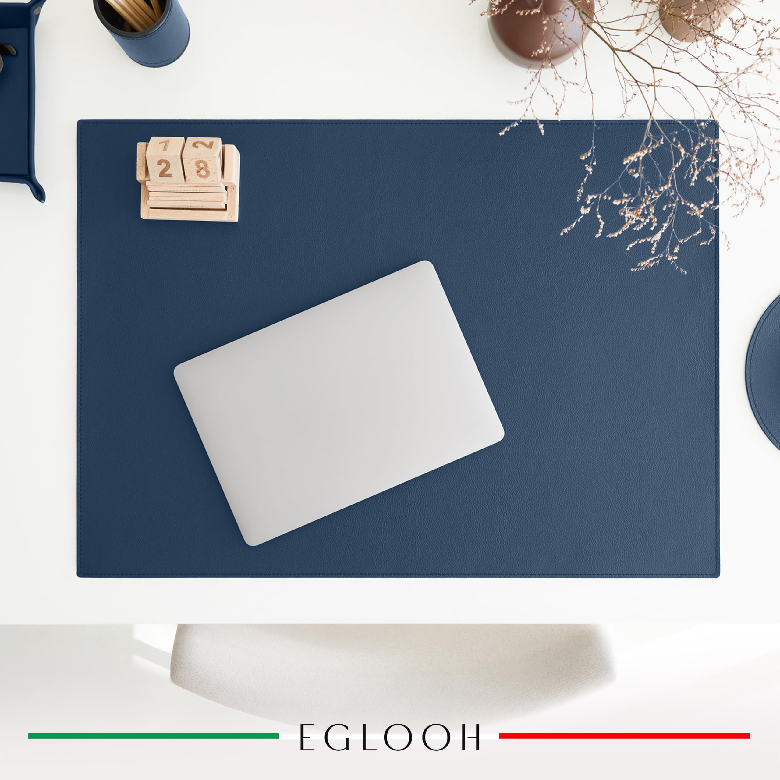 Eglooh – Palladio – Sottomano Scrivania Pelle Vera con Angoli Squadrati – Desk Pad e Tappetino Scrivania Antiscivolo – Copriscrivania Made in Italy