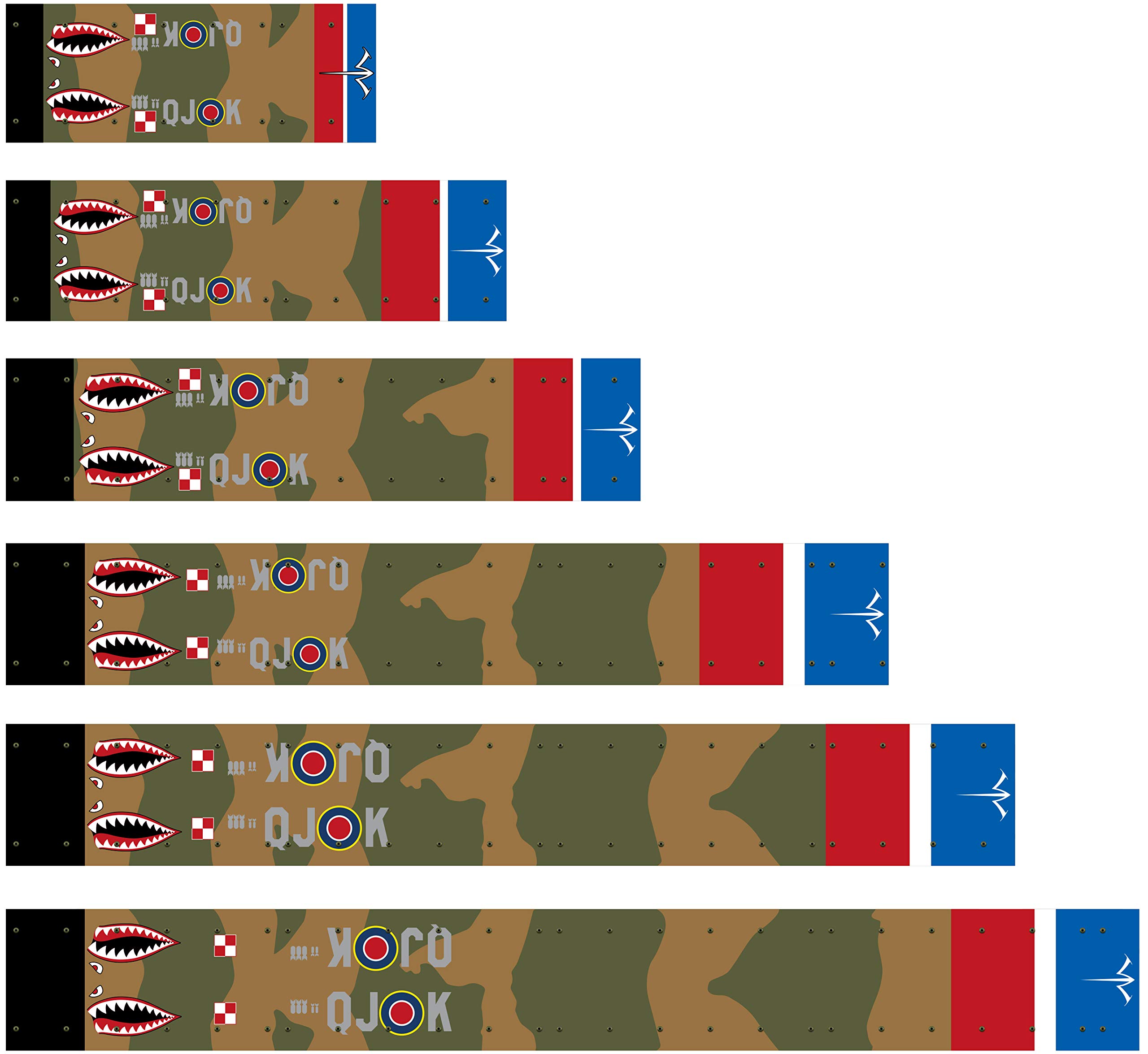 White Water Archery Laminated WWII Fighter Spitfire Arrow Wraps 15pc Choose Length Width (7, 1)