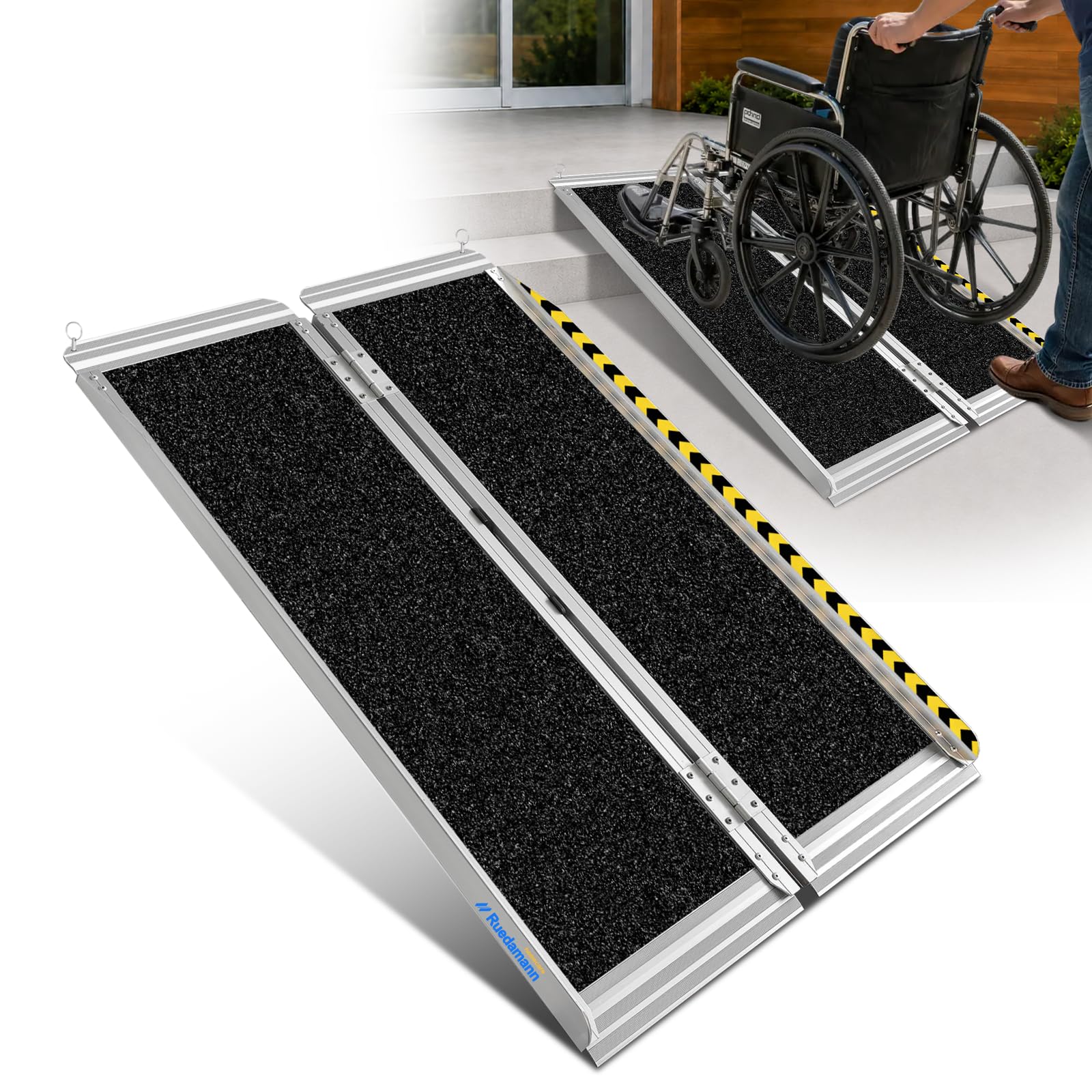 Amazon | Ruedamann スロープ 車椅子 長さ121cm 幅広76cm 高耐荷重