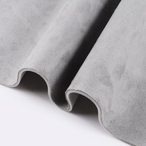 Miniatura 3 de Tela de gamuza gris para auto con material de respaldo de espuma de 19 de pulgada de 0.118 in de repuesto y reparación para automóvil