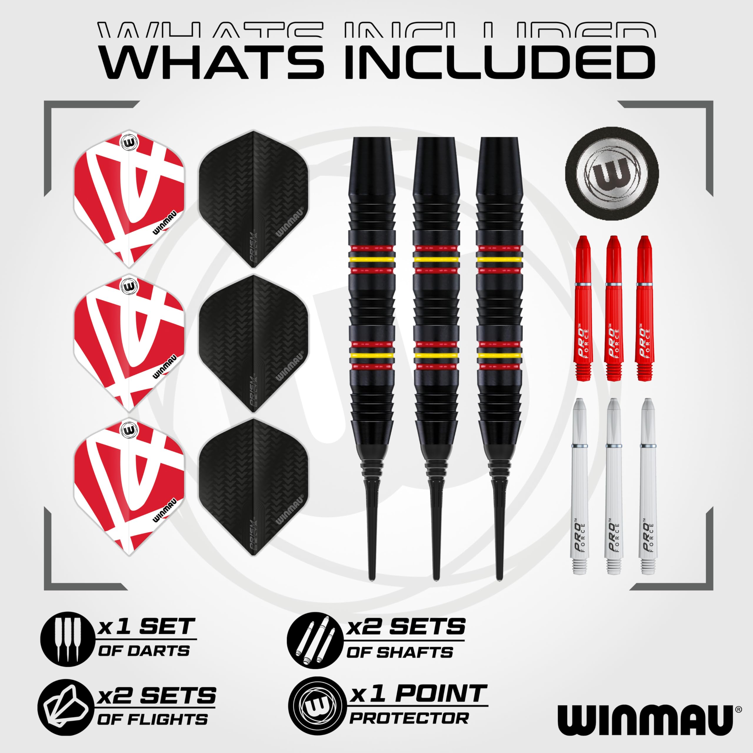 WINMAU Outrage Set de Dardos de Latón Softip 18 Gramos