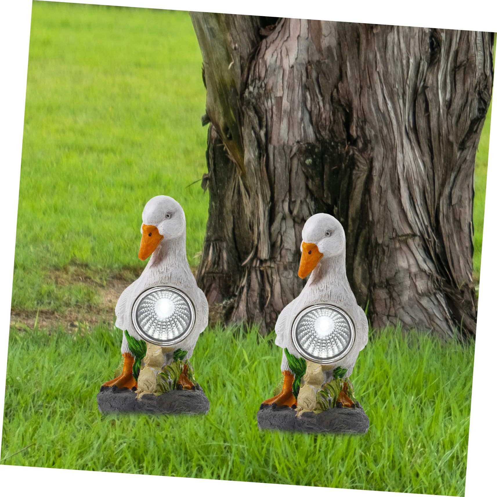 DAJASD Statua Solare Da Giardino, Luci Solari Da Giardino, Ornamenti Da Giardino In Resina Con Luce Solare,Luci Solari A Forma Di Anatra Per Prato - Foto 9