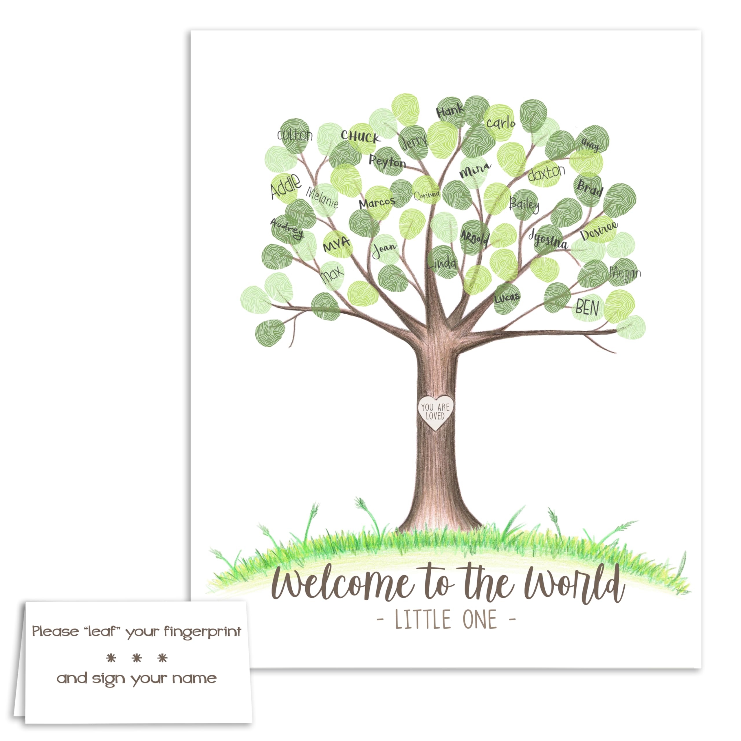 Personalized Fingerprint Tree for a Wedding, Baby Shower, Birthday, Christening, or Any Other Event, Unframed Thumbprint Tree Poster Guestbook Alternative