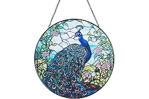 Exclusive Peacock Decorations: Enchanting Stained Glass Suncatchers for Home and Heart