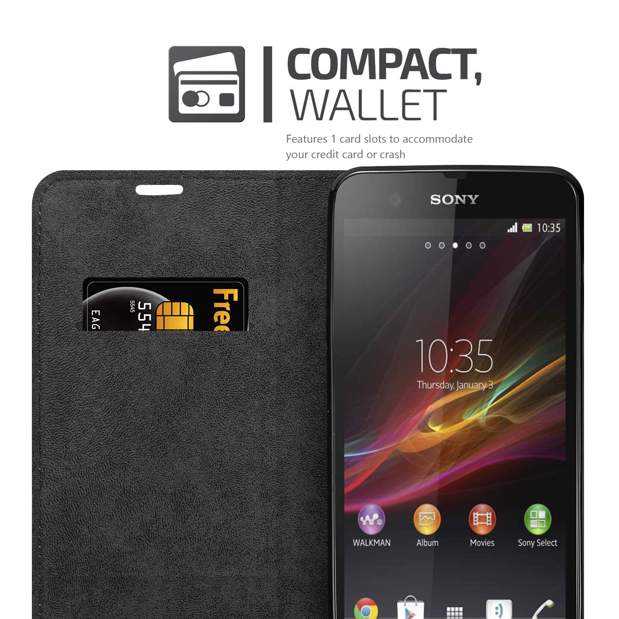 Cadorabo Custodia Libro per Sony Xperia 1 II in ROSSO MELA - con Vani di Carte, Funzione Stand e Chiusura Magnetica - Portafoglio Cover Case Wallet Book Etui Protezione