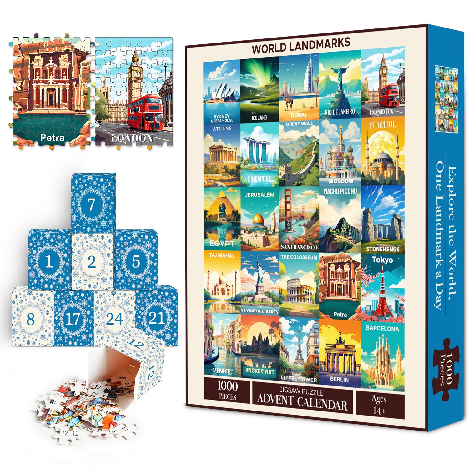 Amazon.com: World Landmark Puzzle Advent Calendar 2025 Adult Teens