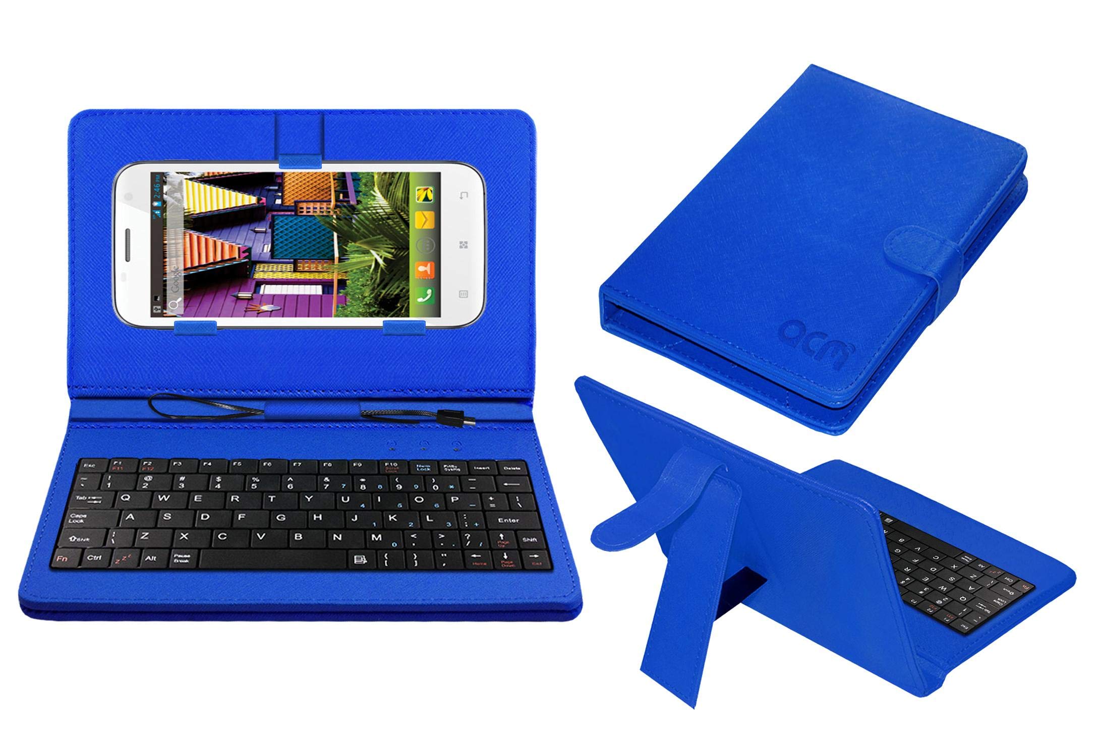 ACM Keyboard Case Compatible with Iball Andi 5.5n2 Quadro Mobile Flip Cover Stand Direct Plug & Play Device for Study & Gaming Brown