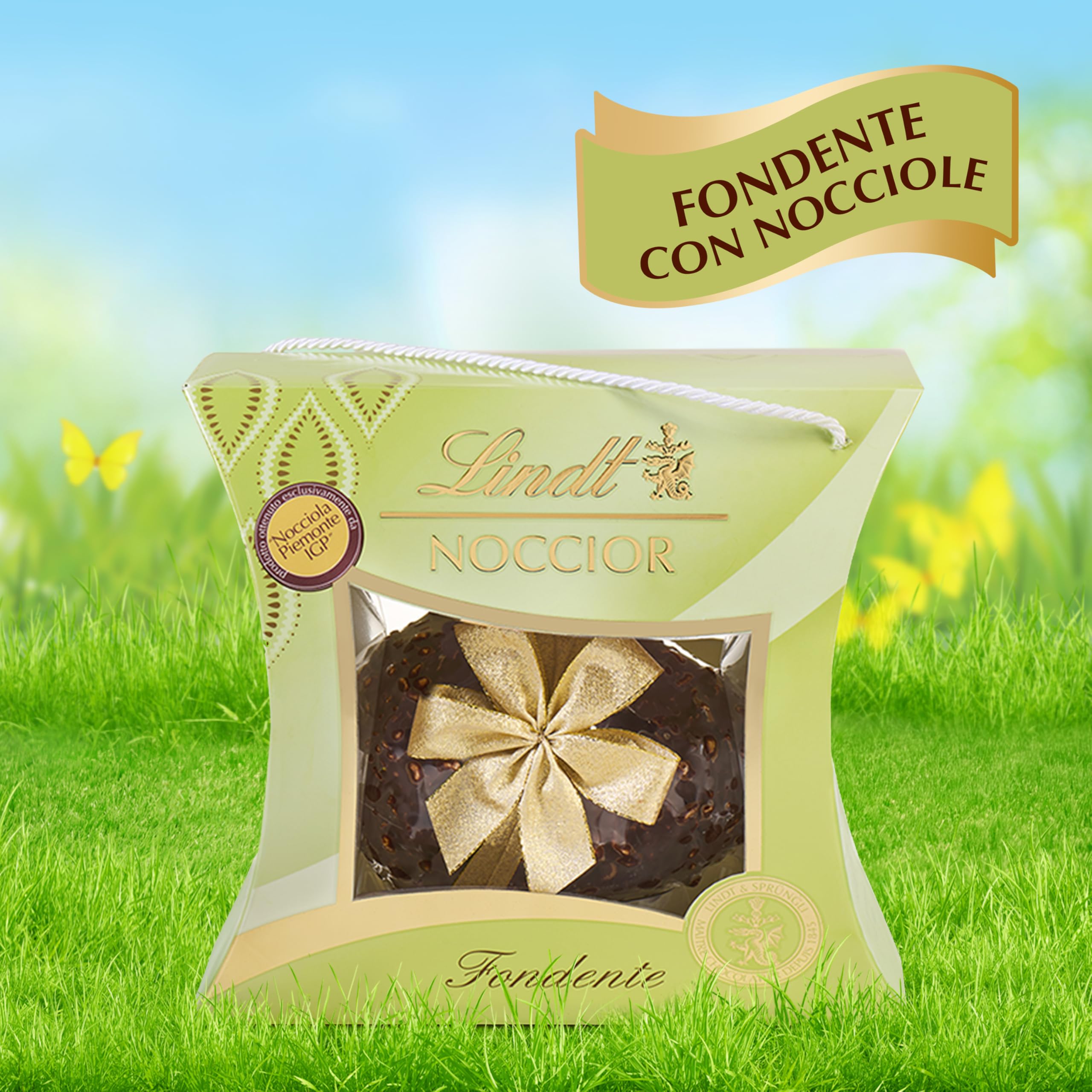 Lindt Uovo di Pasqua 2026 Noccior al Cioccolato Fondente e Nocciole Piemonte IGP, Idea Regalo Pasqua, Formato 510g