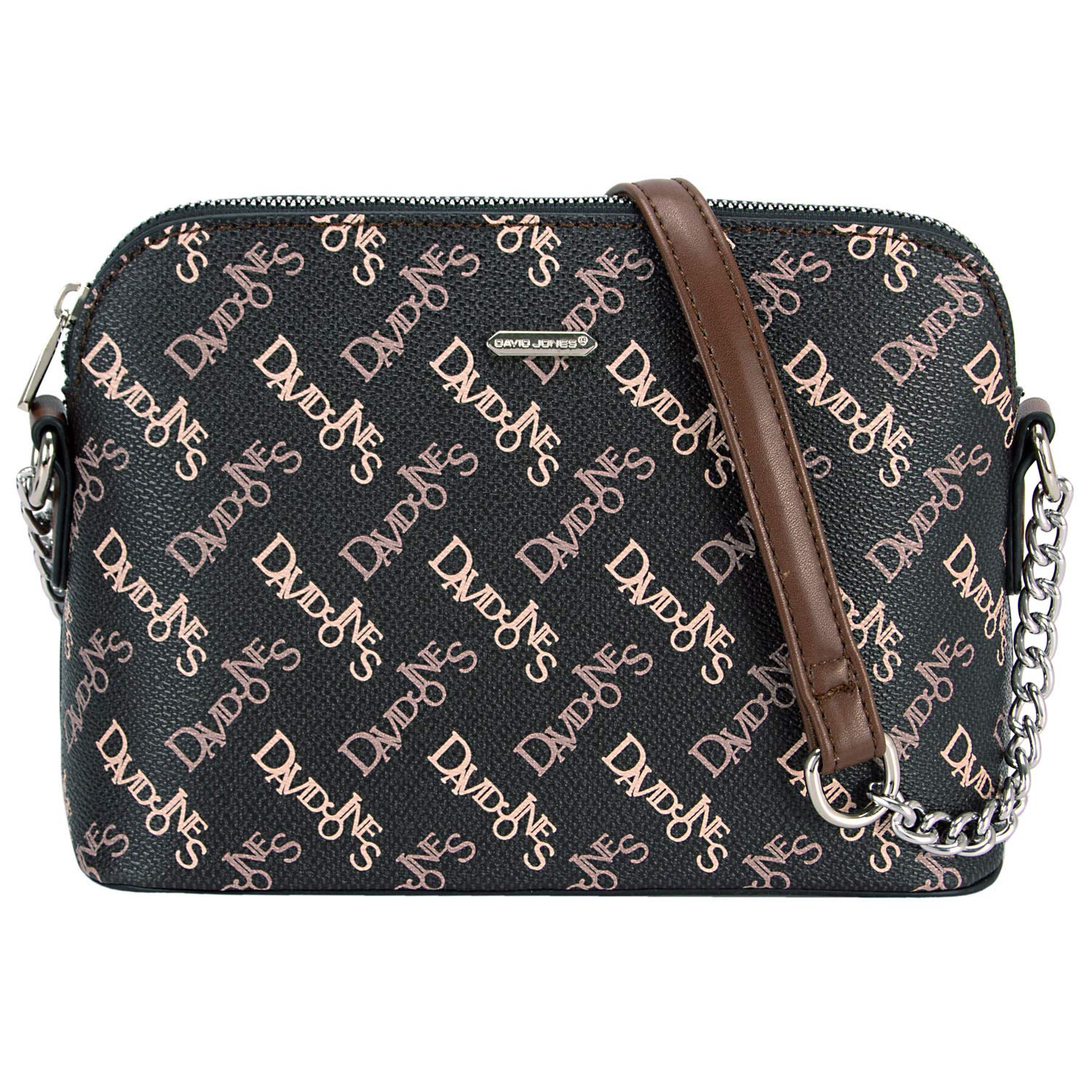 Davidjones Womens Jet Set Purse Dome Crossbody Bag Small Saffiano