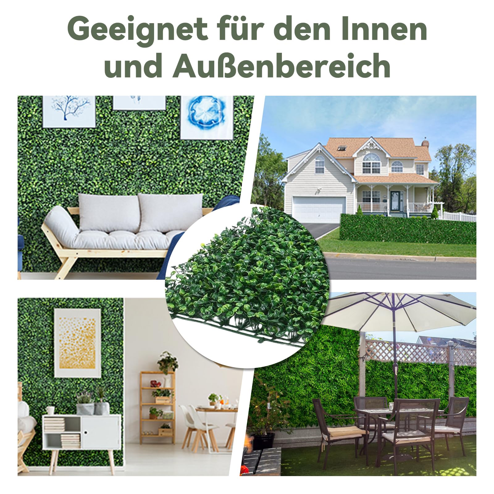 12 Stück Künstliche Pflanzenwand 40X60cm UV Geschützt Künstliche Pflanzen Rasen Wand 4cm Dick Künstliche Buchsbaumplatten Buchsbaumhecke Wandpaneele für Garten im Freien und Indoor Dekoration, 2.88㎡