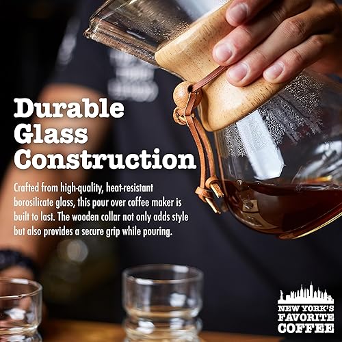 Miniatura 5 de New York's Favorite Coffee - Vierta sobre la cafetera, prepara rápidamente café y tés, apto para lavavajillas, vaso de 8 tazas