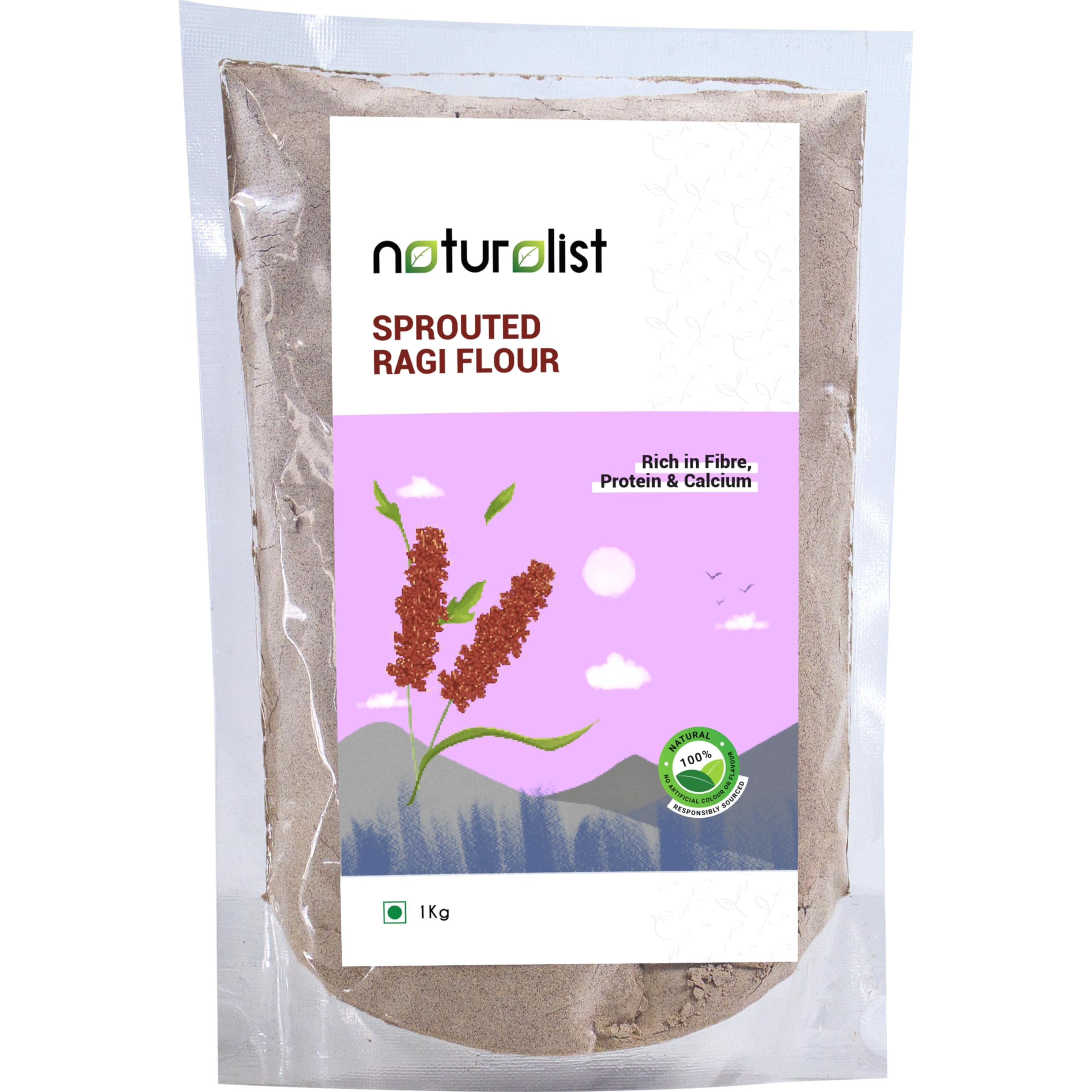 Naturalist 1 Kg Sprouted Ragi Flour (Madua/Nachni aata) | 100% Natural | Fibre, Protein and Iron Rich Healthy Meal | Nutrient-rich food | Finger Millet Flour- 1 Kilogram (B0CCRN91G2) Amazon Price History, Amazon Price Tracker