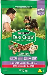 Purina Ração Dog Chow Para Cães Filhotes De Raças Pequenas Sabor carne, frango, fruta e leite - 15Kg Para Todas Pequeno Filhotes - Sem Corante (Embalagem pode variar)