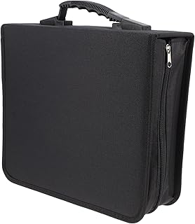 Veemoon 400 CD Titular Caso Pastas Titular Bolsa Dvd Dvd Caso CD Organizador Dvd Dvd De Pano Oxford Preto Armazenamento Saco Titular Casos Caso CD Caso Caso De CD Dvd Caso De