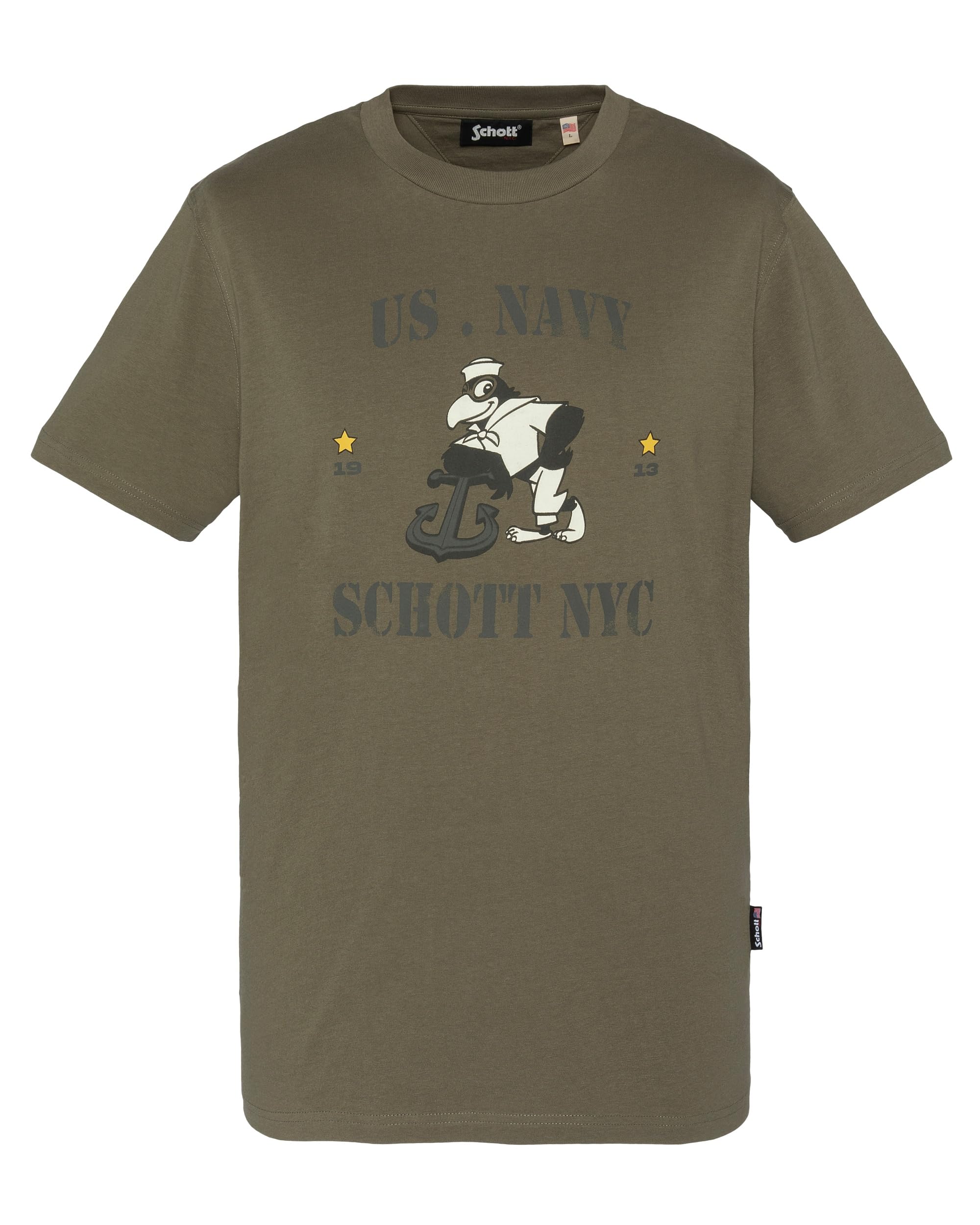 Schott NYC Tsparksley Men's T-Shirt, Green, XL