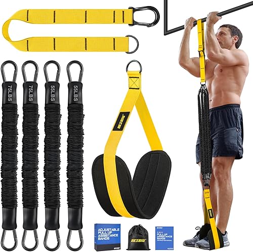 Pull Up Assistance Bands 260lbs, Heavy Pull Up Bands Resistance Bands for Pull Ups Working Out with Feet Rest, Pull Up Bar Bands Assistance Bands