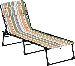 Outsunny Folding Chaise Lounge Chair, Patio Sun Tanning Chair, Outdoor C...