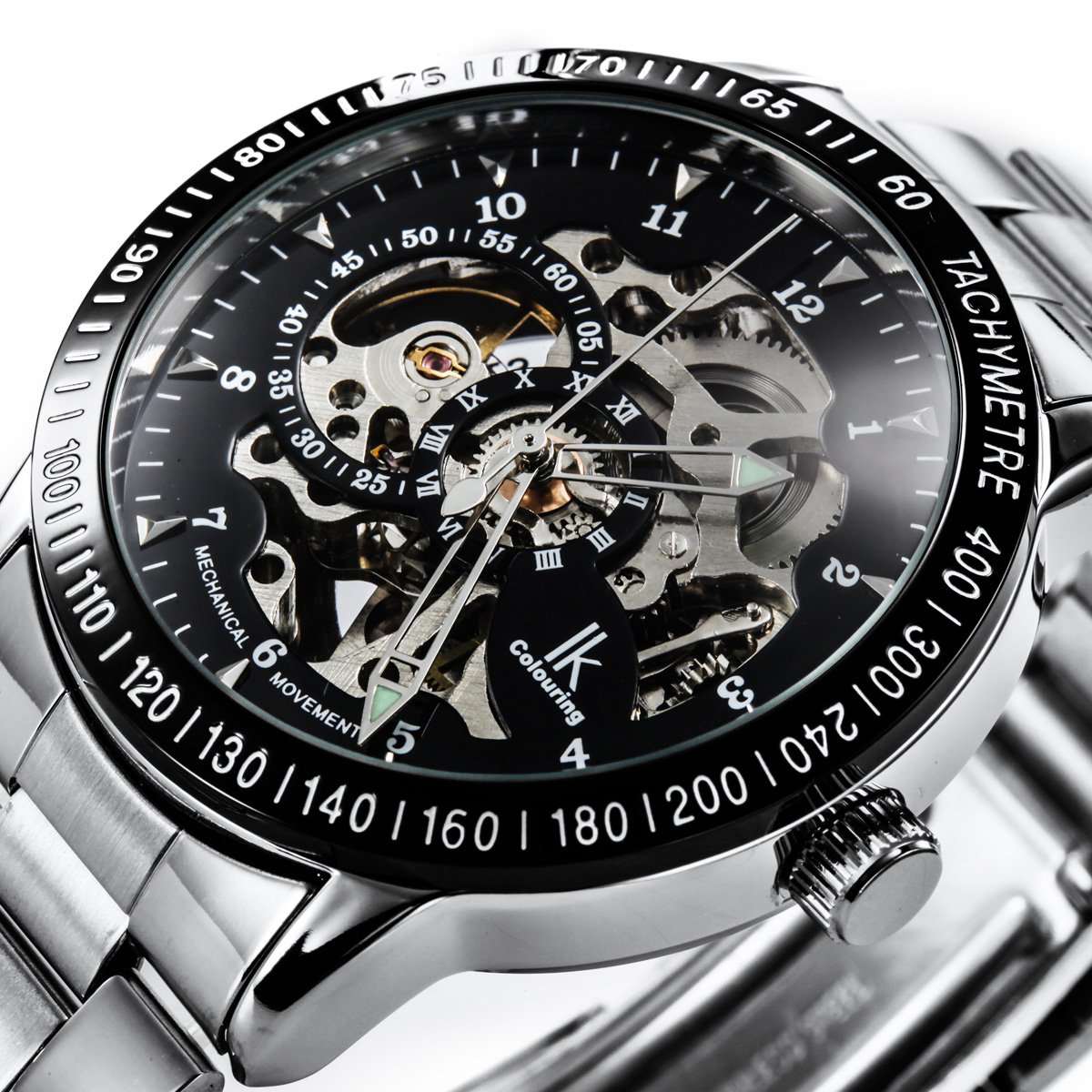 Alienwork IK Automatikuhr Armbanduhr Herren Damen Skelett Glasboden