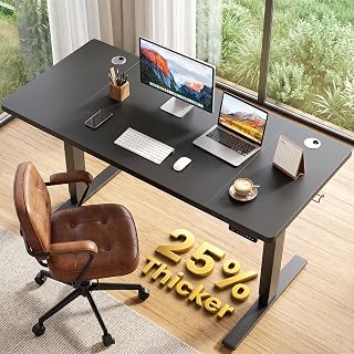 SIAGO Electric Standing Desk Adjustable - 48 x 24 Inch Sit Stand up Desk with Cable Management - 3 Memory Preset Adjustable Height Table