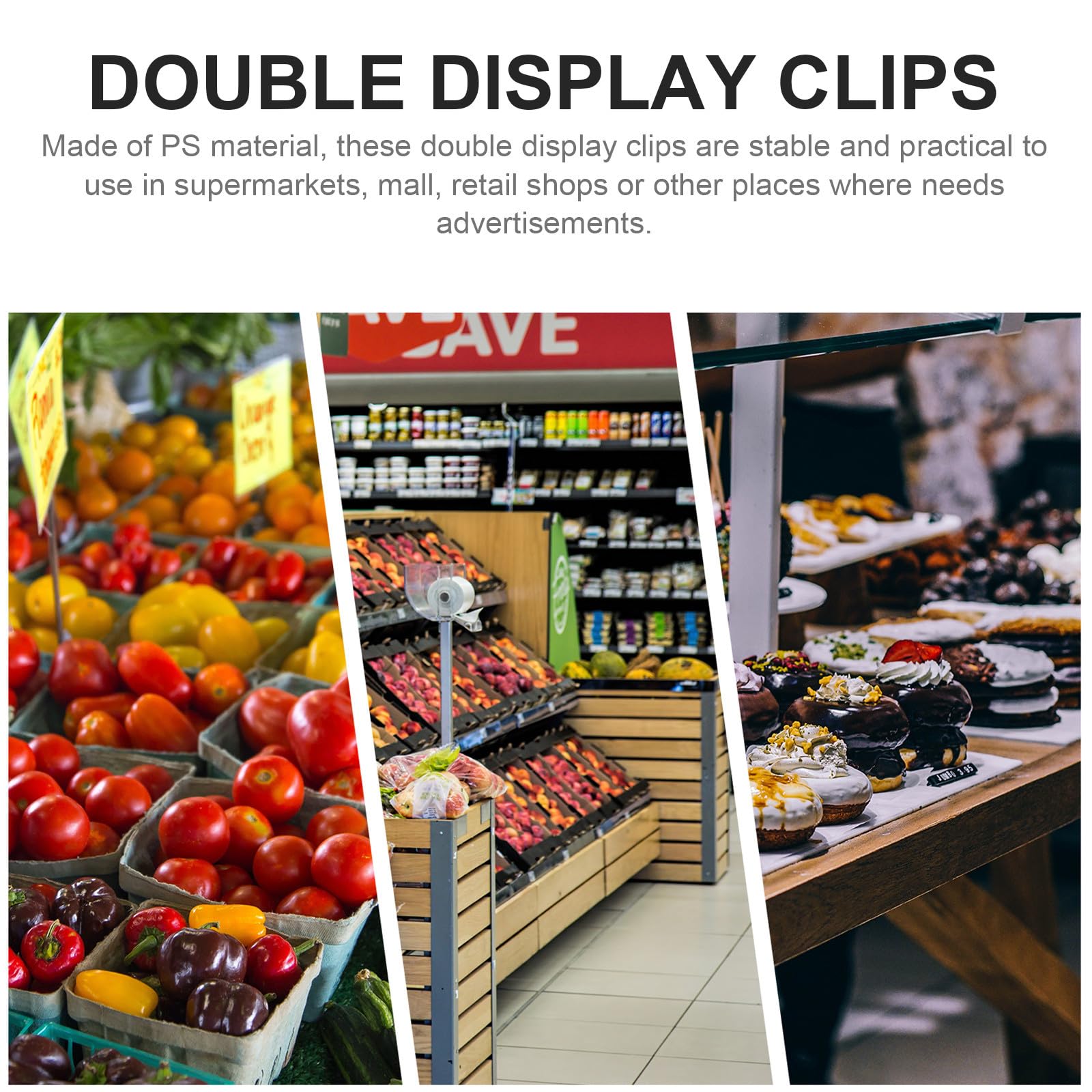 Drehbare Preisschildclips aus Ps Kunststoff 25 Stück mit Doppelseitigem Design Flexibler und Einfacher Aufbau für Warenzeichen und Marktpreisanzeigen im Einzelhandel