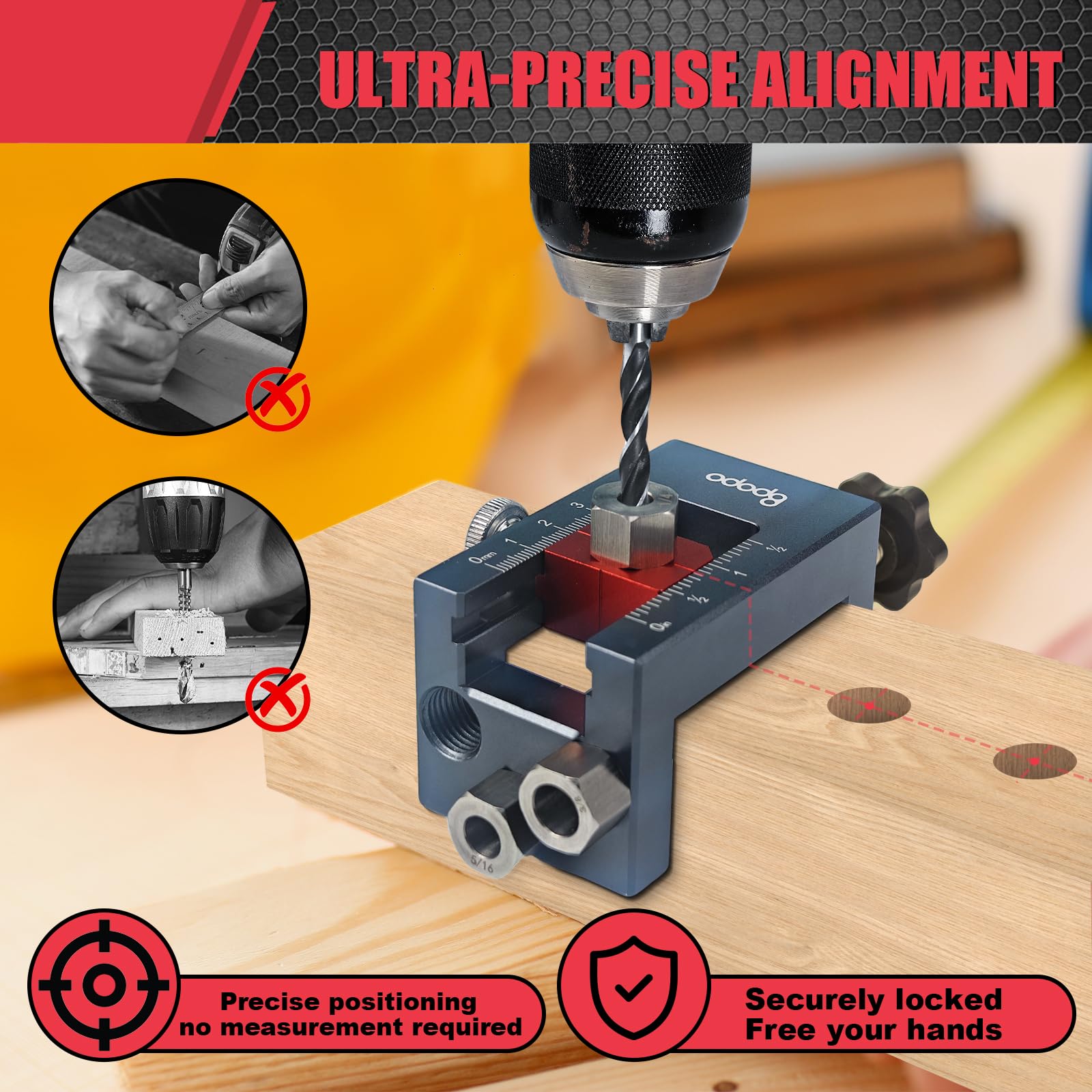 Self-Centering Doweling Jig Kit for Woodworking - Image 3