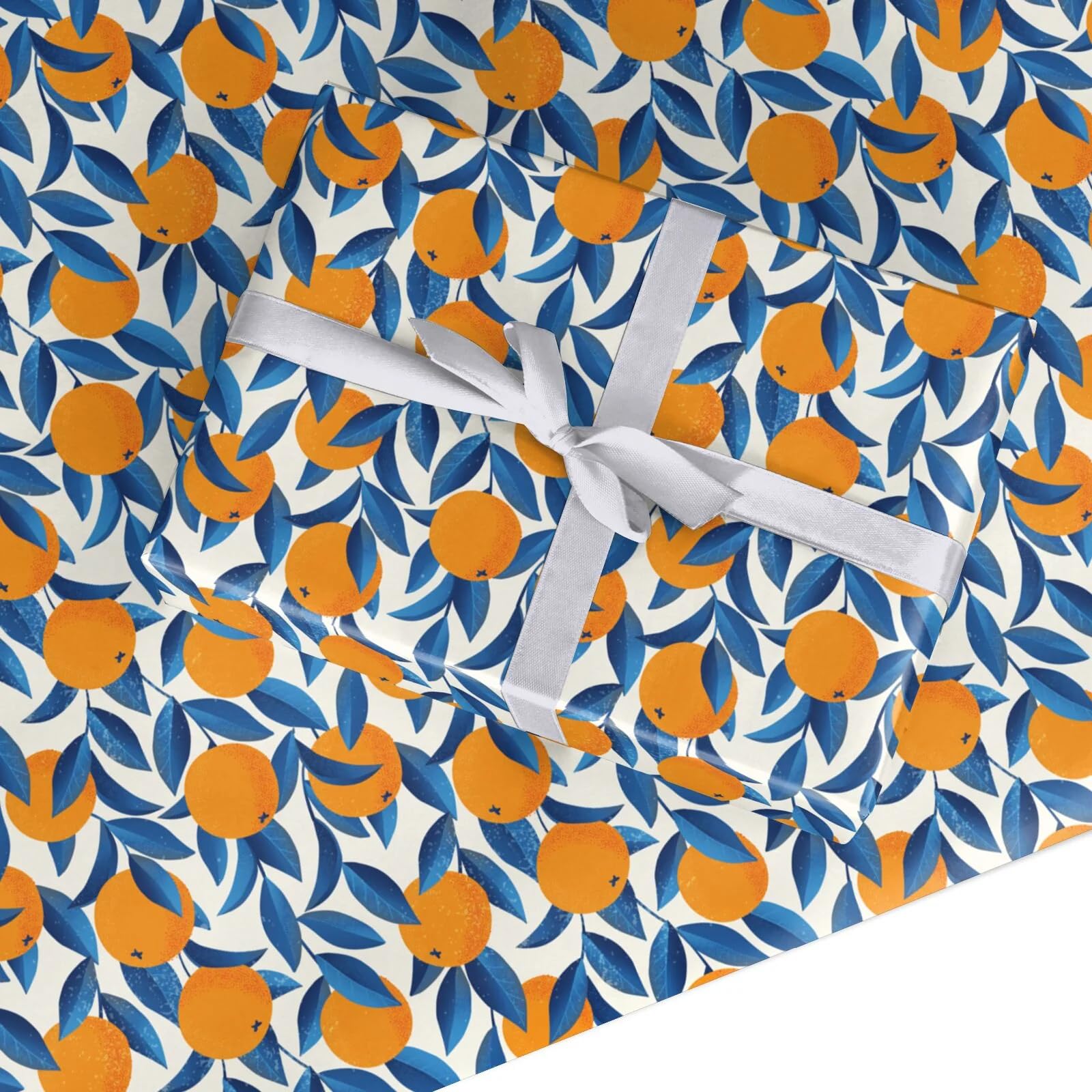 Oranges Wrapping Paper Gift Wrap β Recyclable Fruit Themed Present Paper for Birthdays, Weddings & All Occasions β Eco Friendly Gift Wrap by Dyefor - 6 Sheets (50cm x 65cm each)