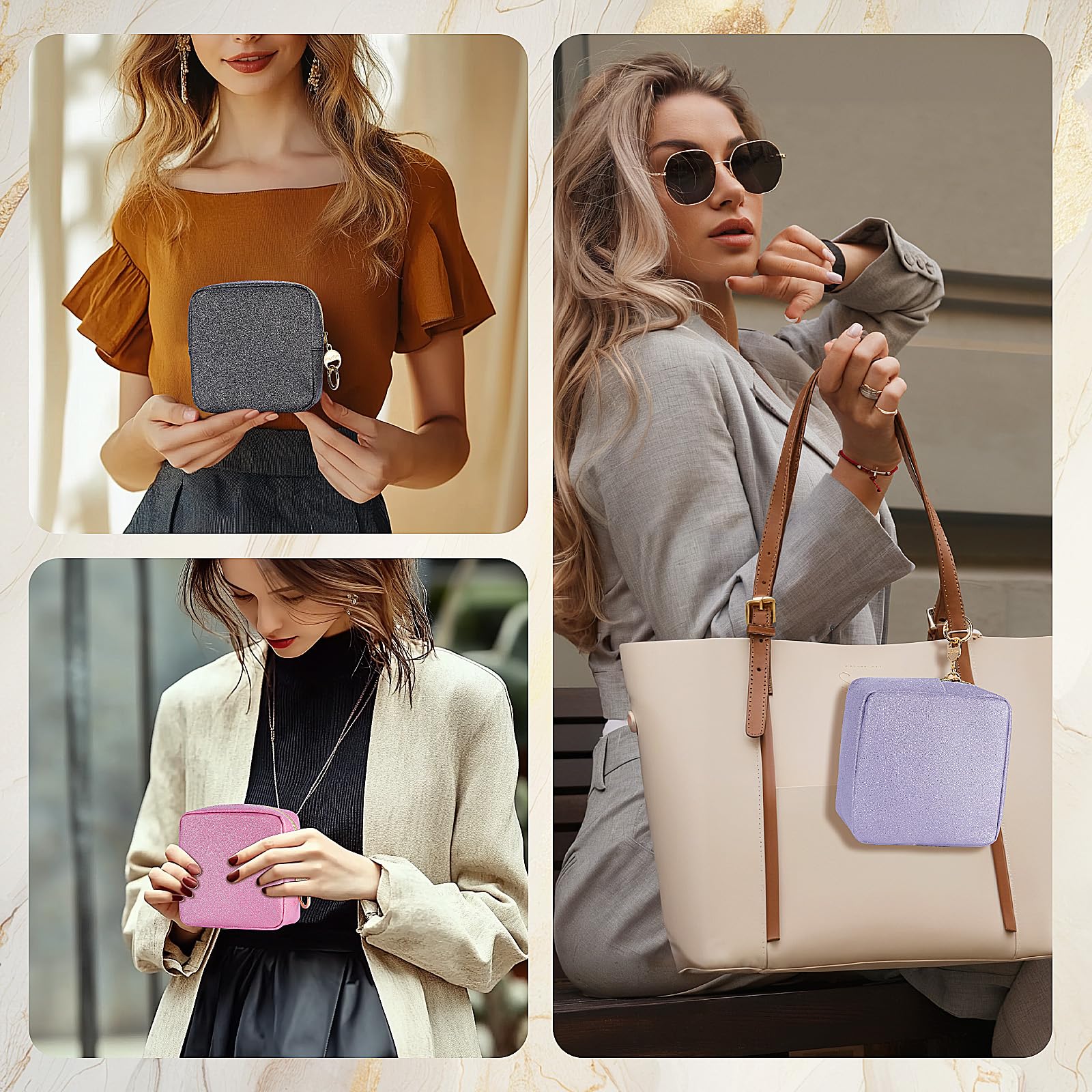 Beauty Case da Viaggio Trousse Trucchi Donna Pochette in Pelle Brillantini Borsa per Cosmetici Organizer Borse Makeup Trucco Organizer Portatile Accessori Viaggio per Ragazza Donna Compleanno(Rosa)