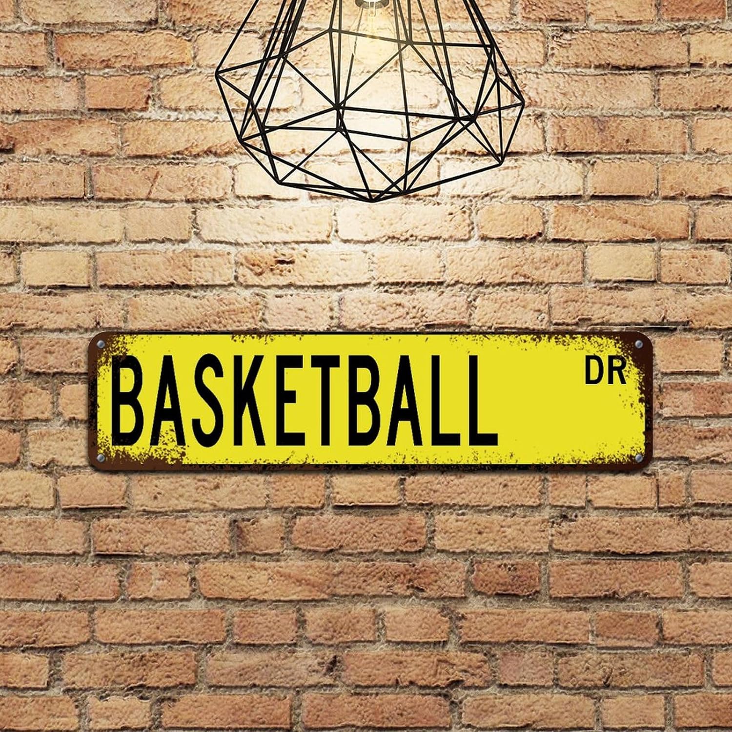 Basketball Metal Tin Signs 24x6in Sport Themed Porch Decor Wall Art Plaque Retro Metal Tin Signs for Outdoor Patio Yard Pool Garden Porch Garage Birthday Housewarming Gift