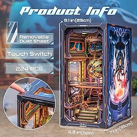 CUTEBEE Book Nook Kit - DIY Miniature House Dollhouse Kit for Adult and Teens, Booknook Bookshelf Decor Alley Model Build with LED Light, Gifts for Family and Friends (The Eye of Old God)