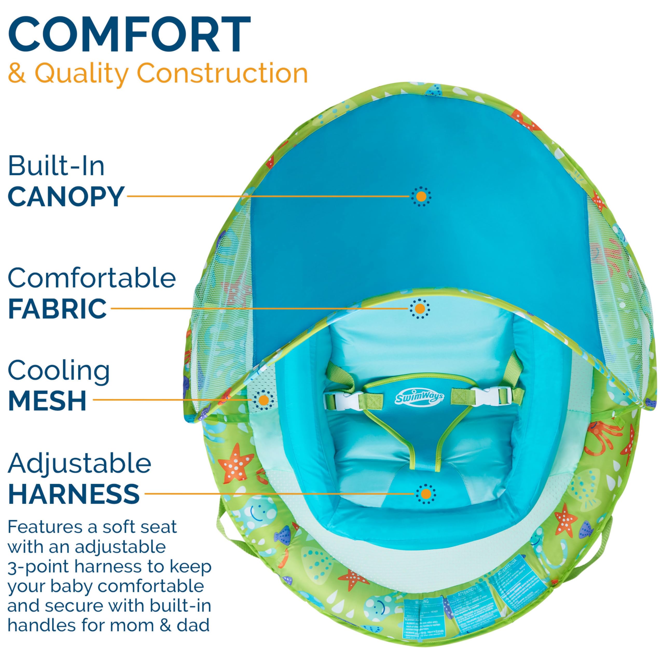 SwimWays Baby Spring Float with Canopy for Kids 9-24 Months — Amazon image 5