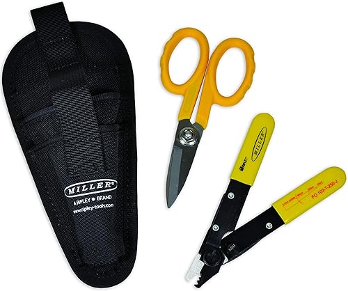 Miniatura 1 de Miller MA01-7000 Kit FO 103-T-250-J de 3 agujeros para cables de fibra óptica y tijeras KS-1 Kevlar, juego de herramientas fácilmente portátil con